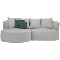 ECKSOFA in Plüsch Grau  166/235 cm  - Dunkelgrün/Schwarz, MODERN, Kunststoff/Textil (166/235cm) - Hom`in