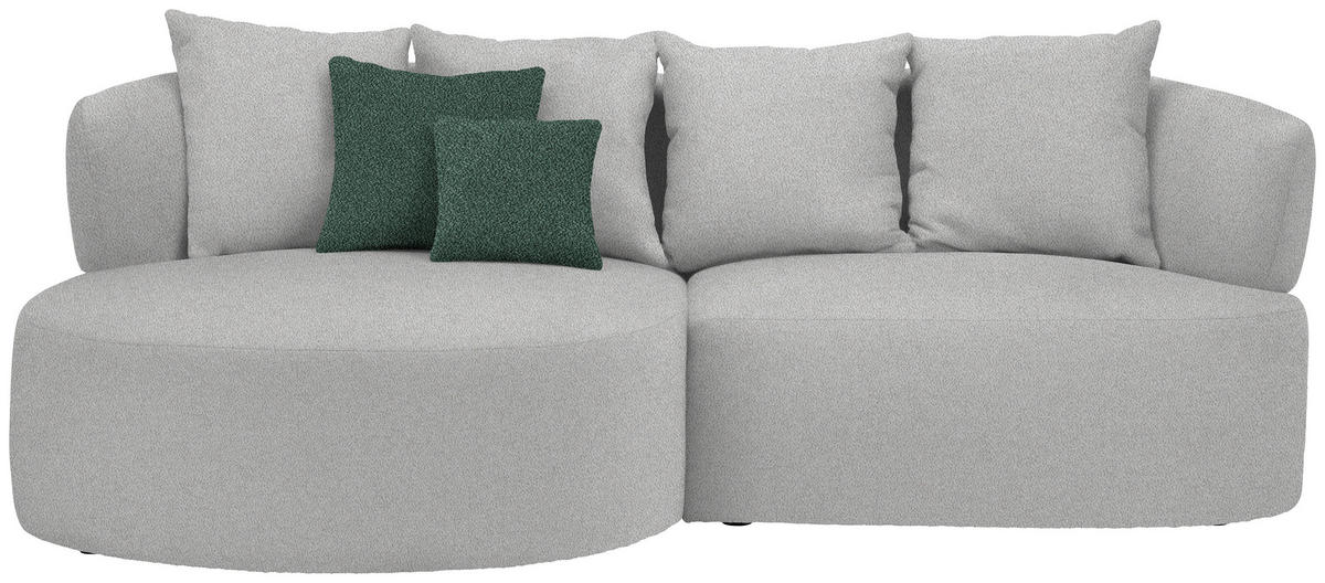 ECKSOFA in Plüsch Grau  166/235 cm  - Dunkelgrün/Schwarz, MODERN, Kunststoff/Textil (166/235cm) - Hom`in