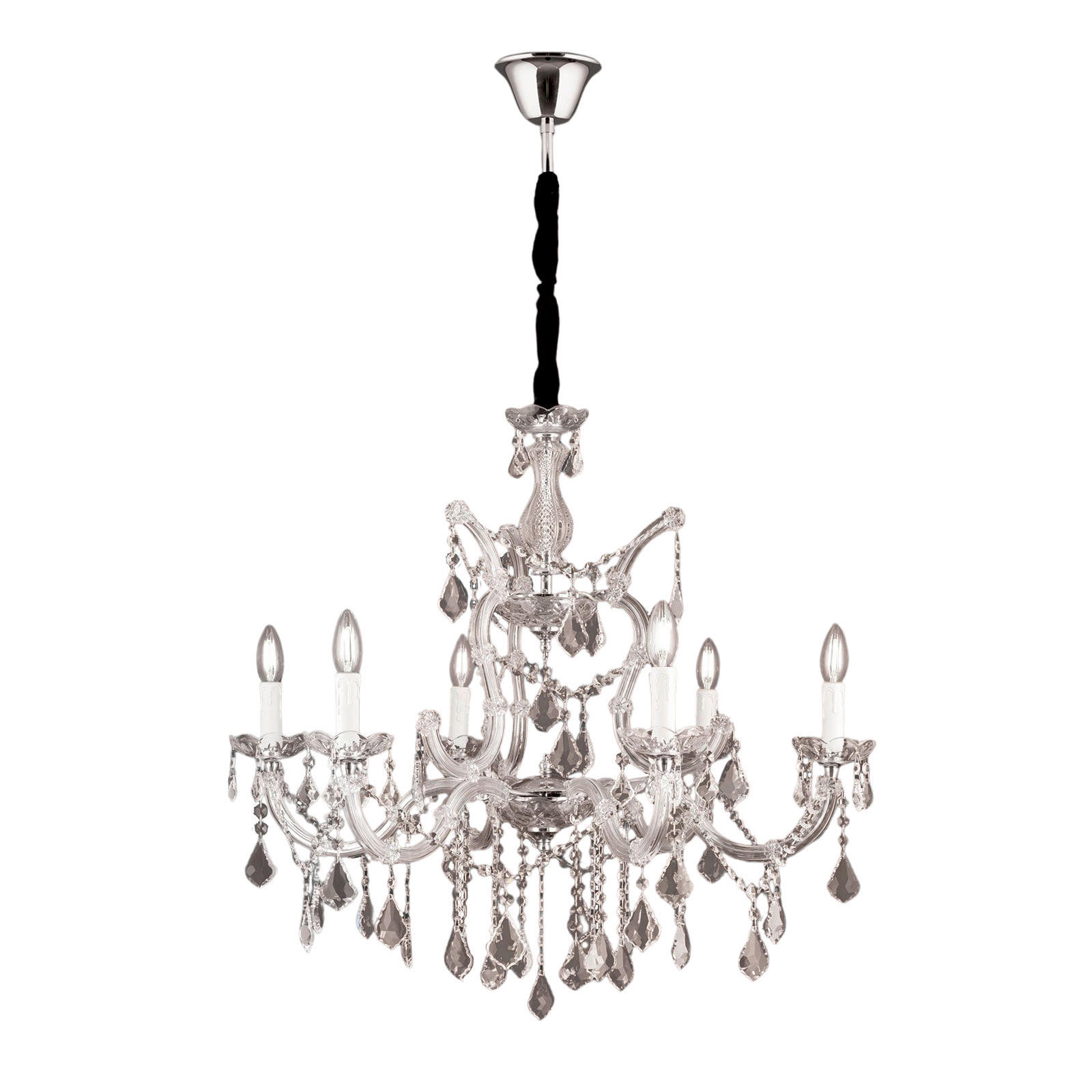 KRONLEUCHTER Theresa   - Silberfarben, LIFESTYLE, Glas/Metall (78/145/78cm)