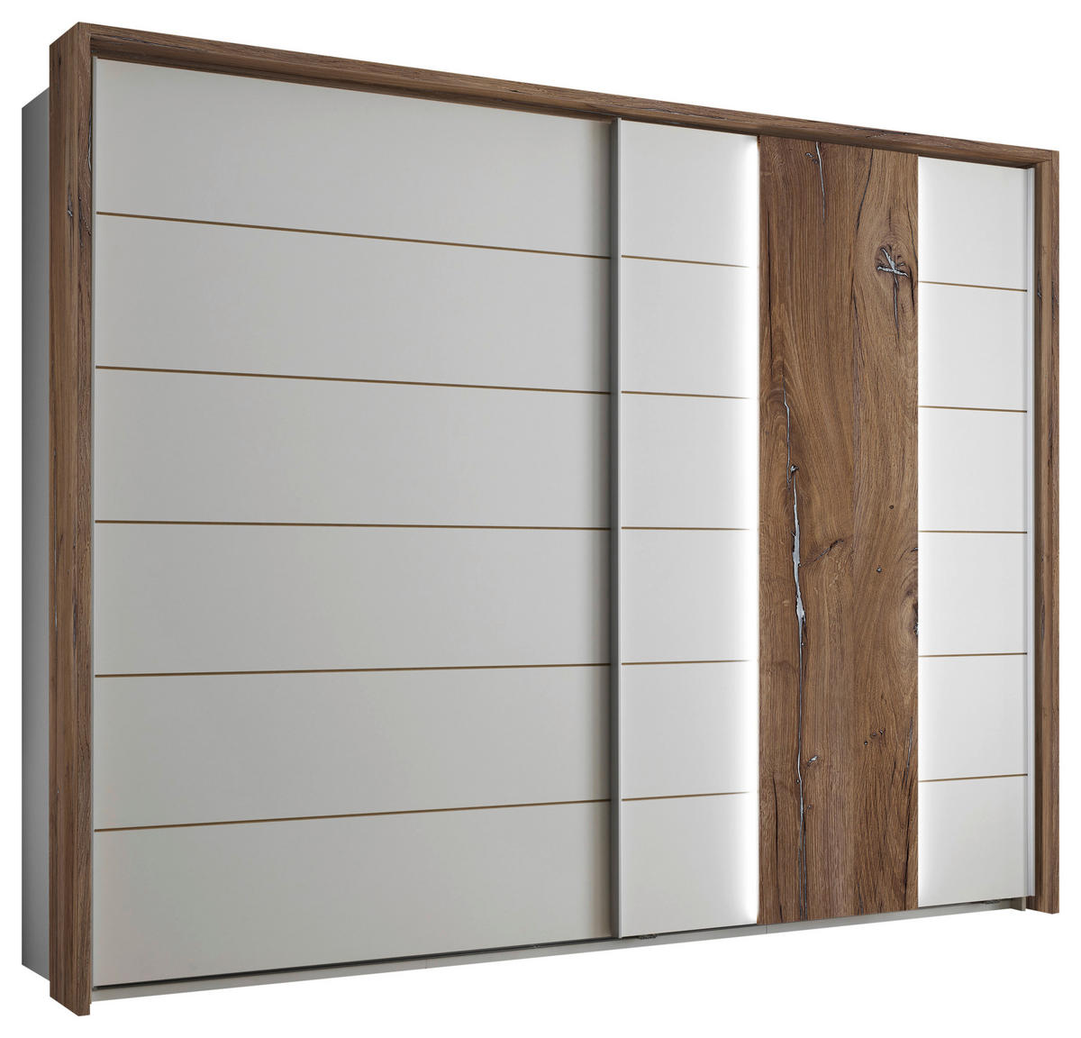 ORMAR ZA ODEĆU bela, boja hrasta  270/210/60 cm  - boja aluminijuma/boja hrasta, Moderno, metal/pločasti materijal (270/210/60cm) - Carryhome