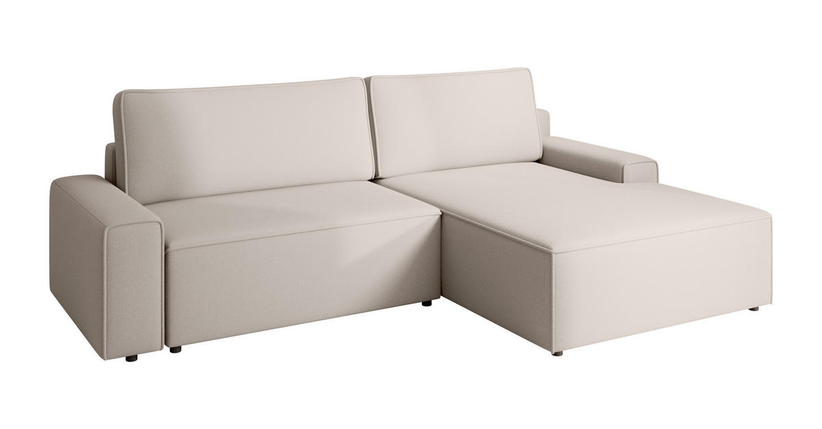 ECKSCHLAFSOFA CHALLANGE  mit Schlafen auf Sitzhöhe, Rücken echt, Armteil links, Armteil rechts Struktur Taupe  - Taupe/Schwarz, MODERN, Kunststoff/Textil (246/168cm) - Trendmanufaktur