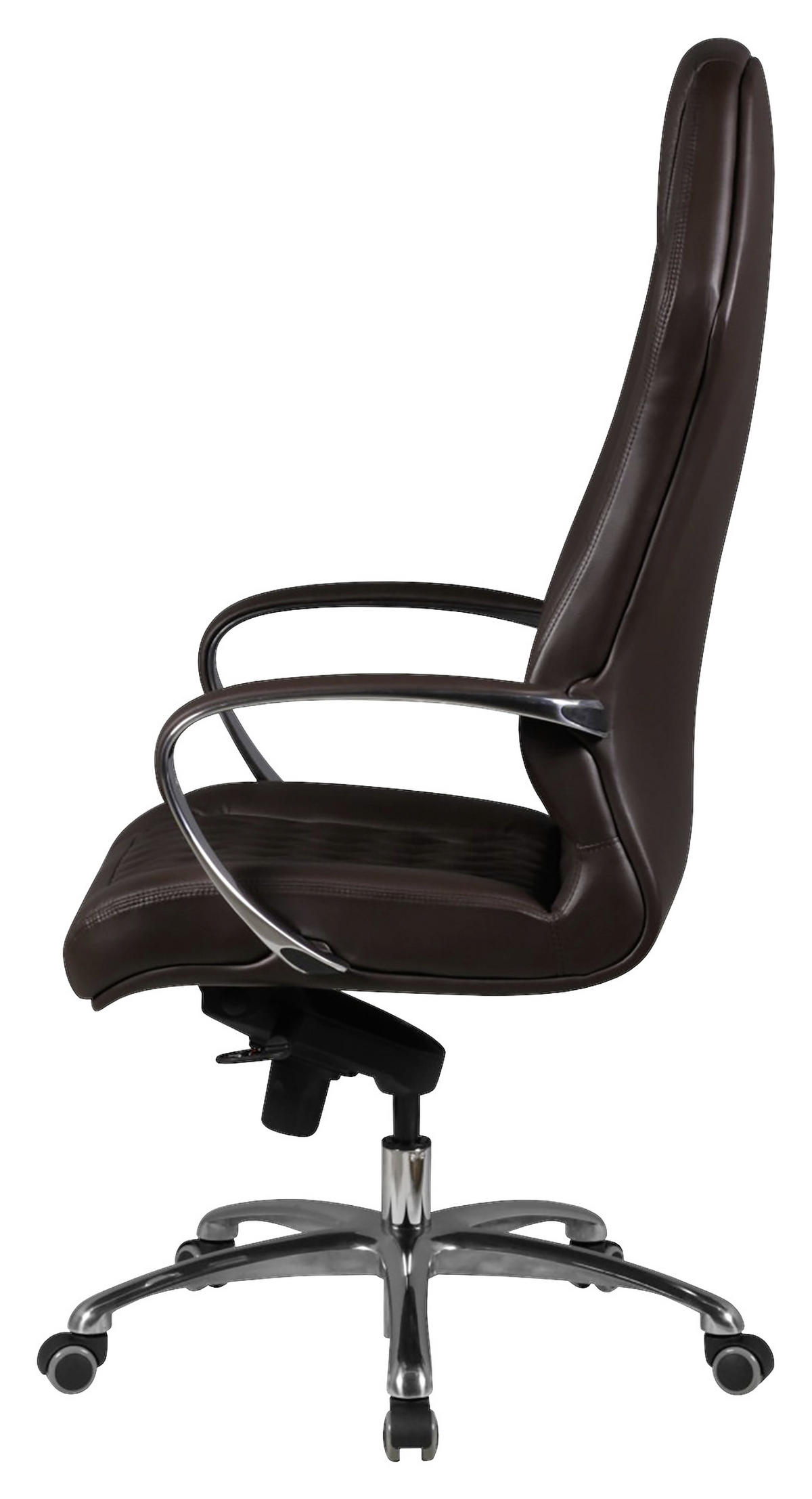 FŐNÖKI SZÉK  bőrhatású textil barna  - barna/alumínium színű, Modern, műanyag/bőr (67/136/67cm) - MID.YOU