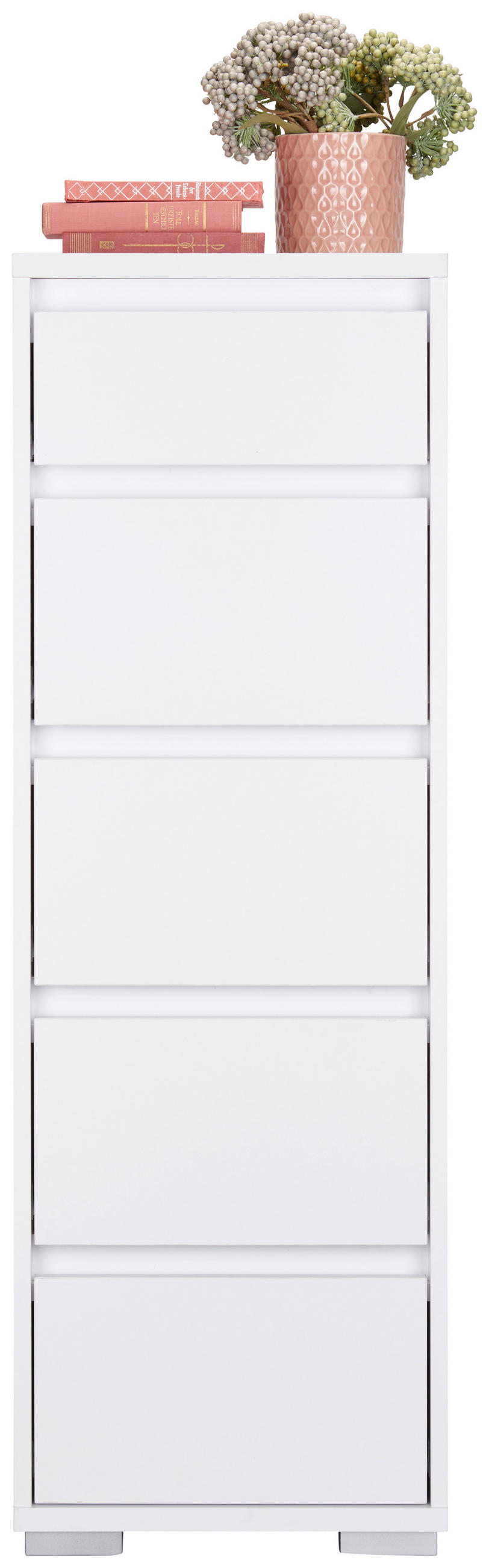 KOMODA, biela, 40/120/48 cm - biela/hliníková, Design, kompozitné drevo/plast (40/120/48cm) - Carryhome