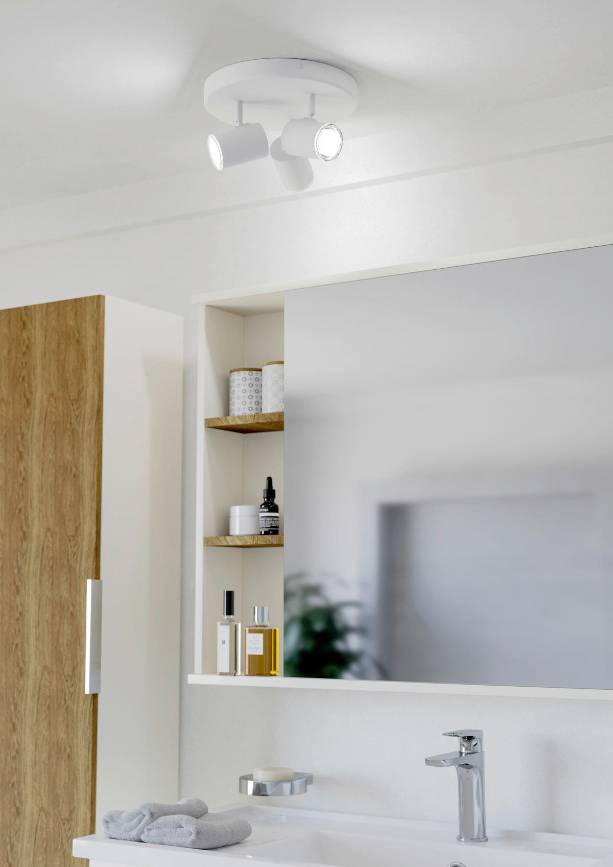 BADEZIMMER-DECKENLEUCHTE 25/13 cm  - Weiß, Design, Metall (25/13cm) - Celina