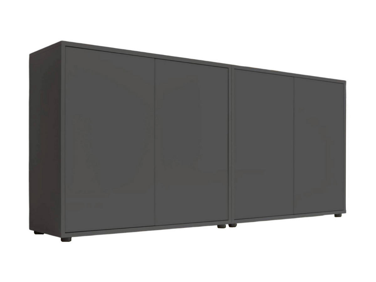 SIDEBOARD Mailand Set 2  in 158/73/33 cm  - Anthrazit/Schwarz, MODERN, Holzwerkstoff/Kunststoff (158/73/33cm) - MID.YOU
