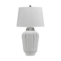 TISCHLEUCHTE - Weiss/Nickelfarben, Design, Keramik/Textil (30/56.2cm) - Elstead Lighting