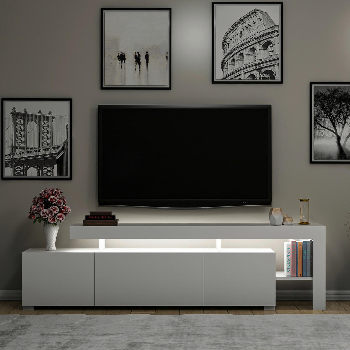 TV-ELEMENT - Weiss, Modern, Holzwerkstoff (192/53/37cm) - MID.YOU