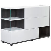 KOMMODE  in 120/77/40 cm  - Weiß Hochglanz/Perlmutt, Design, Glas/Holzwerkstoff (120/77/40cm) - MID.YOU