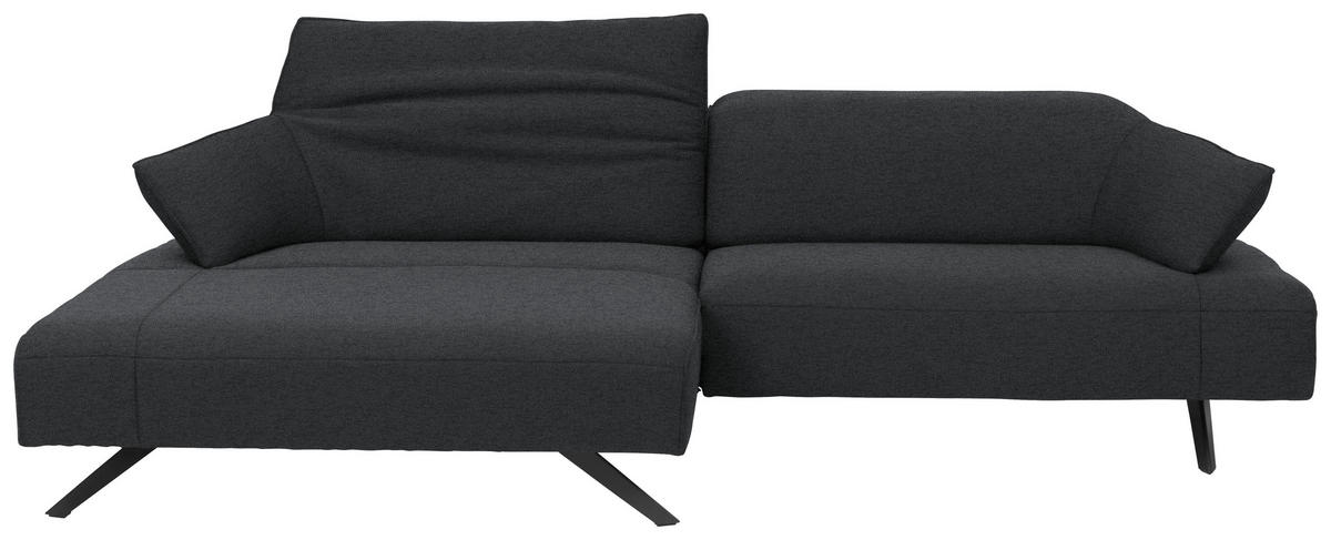 ECKSOFA in Struktur Grau  165/276 cm  - Anthrazit/Grau, Design, Textil/Metall (165/276cm) - Himolla