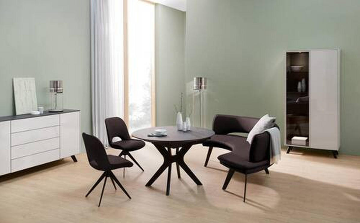 SITZBANK in Metall, Leder Dunkelbraun  - Dunkelbraun/Schwarz, Design, Leder/Metall (238/84/154cm) - Joop!