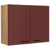 KÜCHENOBERSCHRANK 90/72/35 cm  in Rot, Eichefarben  - Eichefarben/Rot, MODERN, Holzwerkstoff/Metall (90/72/35cm) - Nobilia