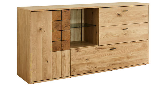 SIDEBOARD Eiche Alteiche  - Alteiche/Anthrazit, KONVENTIONELL, Glas/Holz (173,8/85,3/43,8cm) - Linea Natura