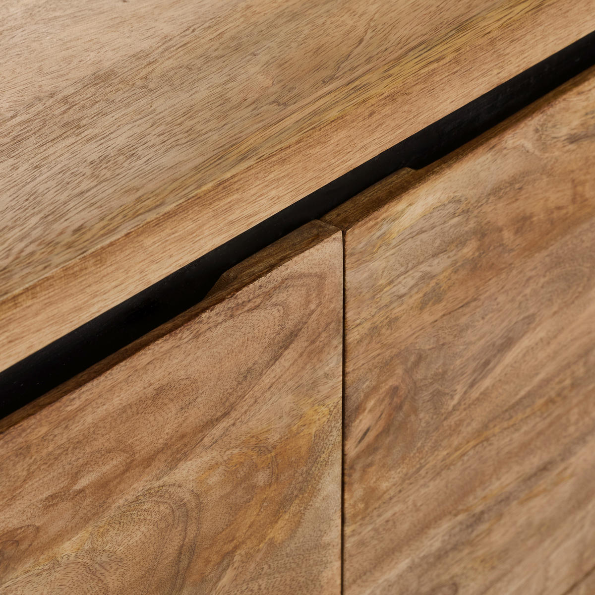 SIDEBOARD Ankara  in 207/86/42 cm  - Schwarz/Naturfarben, KONVENTIONELL, Holz/Metall (207/86/42cm) - Livetastic