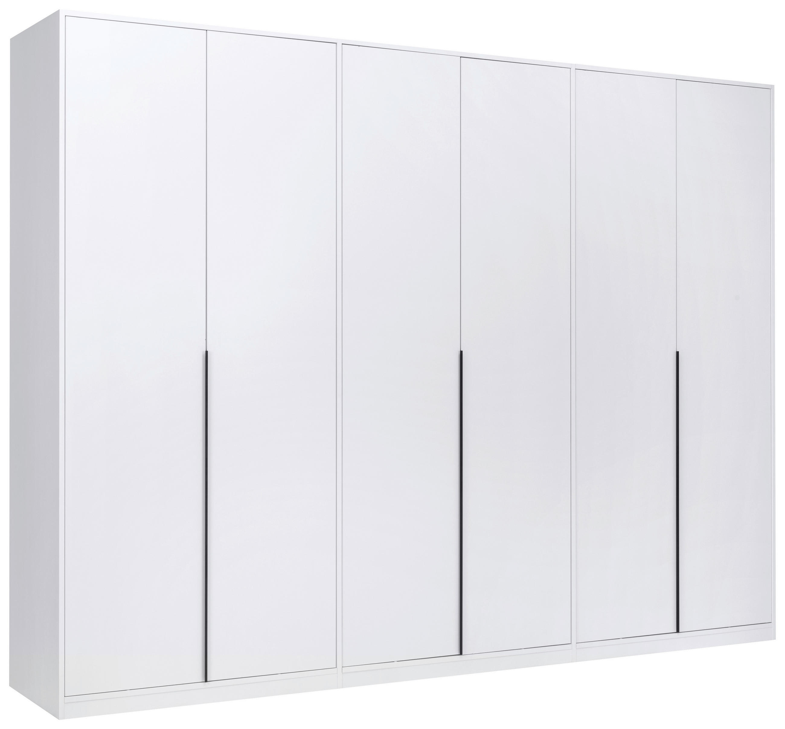 DREHTÜRENSCHRANK 276/211/53 cm,  in Weiß, 6-türig  - Schwarz/Weiß, MODERN, Holzwerkstoff/Metall (276/211/53cm) - MID.YOU