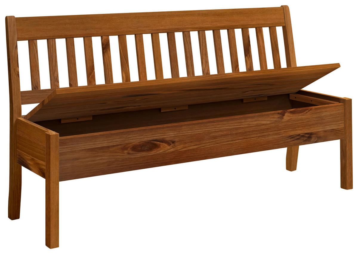 SITZBANK 169/93/58 cm Bernsteinfarben Kiefer massiv  - Bernsteinfarben, ROMANTIK / LANDHAUS, Holz (169/93/58cm) - Boxxx