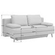 BOXSPRINGSOFA  mit Stoffauswahl, Rücken echt Hellgrau  - Hellgrau, Design, Holz/Textil (203/97/107cm) - Dieter Knoll