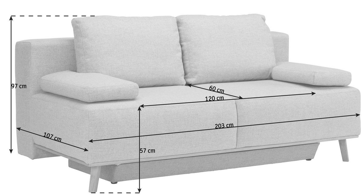 BOXSPRINGSOFA in Hellgrau  - Hellgrau, Design, Holz/Textil (203/97/107cm) - Dieter Knoll