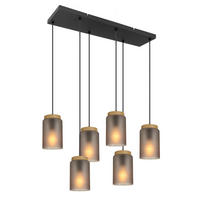 HÄNGELEUCHTE 77,5/24/120 cm    - Schwarz/Grau, Trend, Glas/Metall (77,5/24/120cm) - Novel