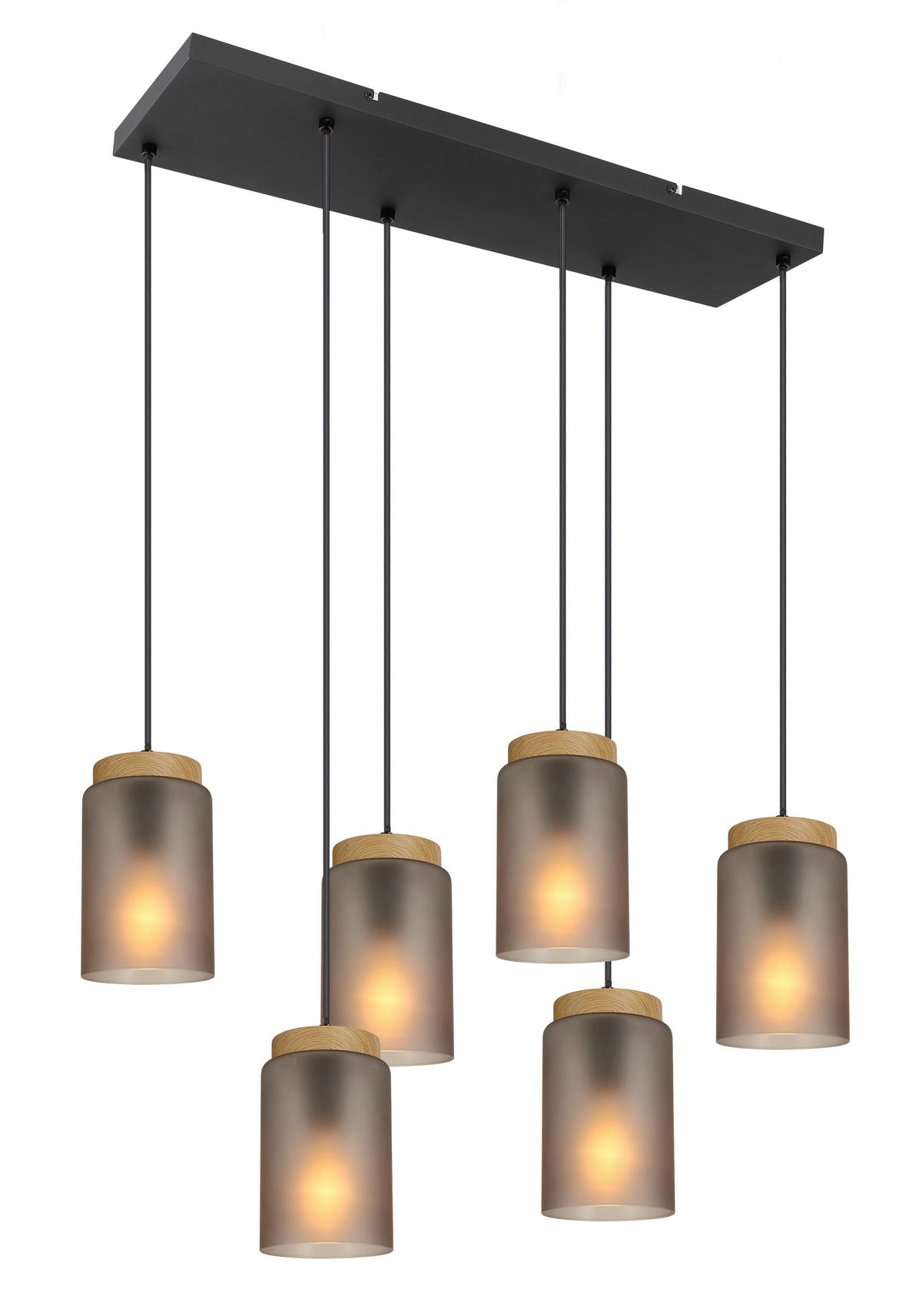 HÄNGELEUCHTE 77,5/24/120 cm    - Schwarz/Grau, Trend, Glas/Metall (77,5/24/120cm) - Novel