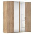DREHTÜRENSCHRANK 201/223/60 cm 4-türig Sonoma Eiche  - Silberfarben/Sonoma Eiche, Design, Glas/Holzwerkstoff (201/223/60cm) - Novel