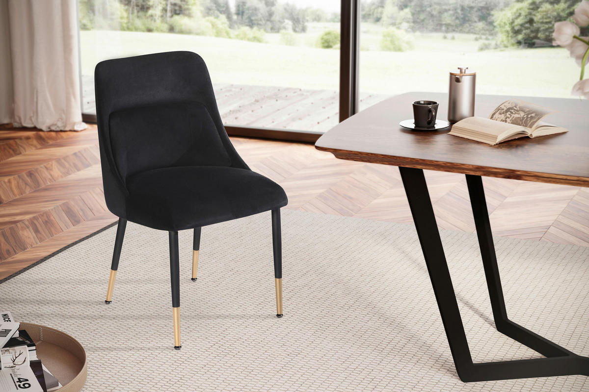 STOLIČKA, 49/85/56 cm - čierna/zlatá, Design, kov/textil (49/85/56cm) - Livetastic