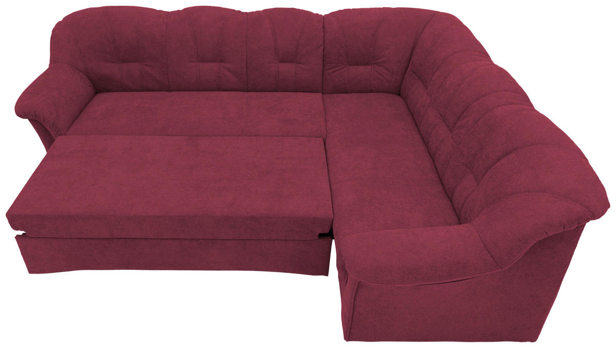 ECKSCHLAFSOFA  Beere Mikrofaser  - Beere/Schwarz, KONVENTIONELL, Kunststoff/Textil (243/192cm) - MID.YOU