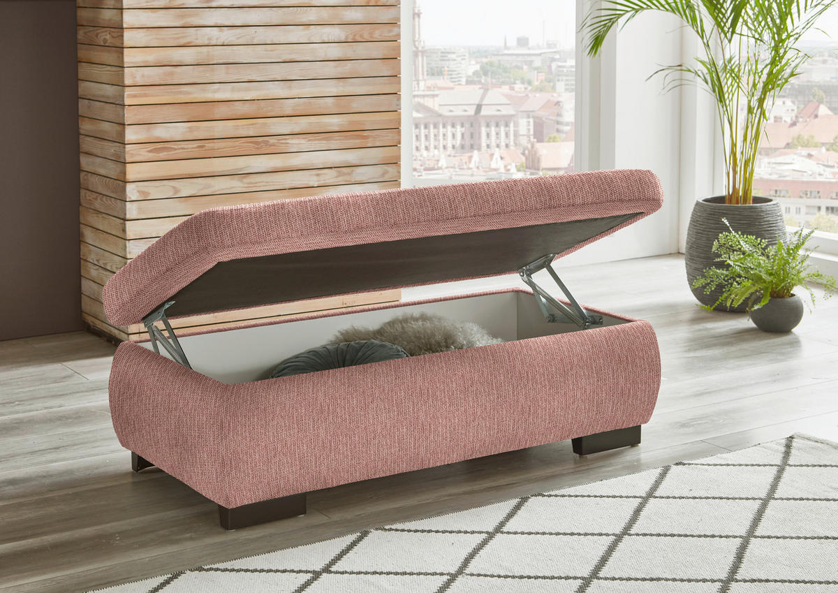 ECKSOFA in Flachgewebe Orange  - Schwarz/Orange, Design, Textil/Metall (174/297cm) - Beldomo Style