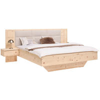 BETTANLAGE in Zirbelkieferfarben, Beige  - Zirbelkieferfarben/Beige, Natur, Holz/Textil (180/200cm) - Linea Natura