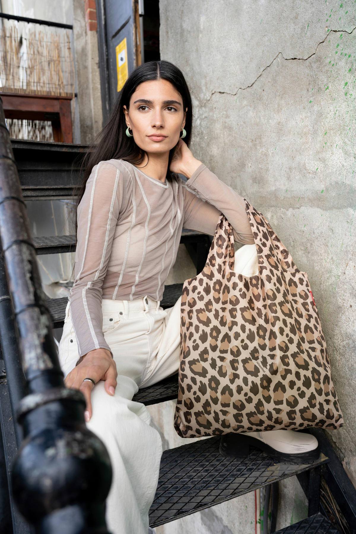 BEVÁSÁRLÓTÁSKA - barna/fekete, Basics, műanyag/textil (43,5/60/7cm) - Reisenthel