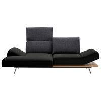 ECKSOFA  in Flachgewebe Schwarz, Dunkelblau  132/240 cm  - Chromfarben/Schwarz, Design, Holz/Textil (132/240cm) - Koinor