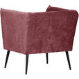 SESSEL in Chenille Bordeaux  - Bordeaux/Schwarz, Design, Textil/Metall (76/73/76cm) - Landscape
