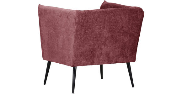 SESSEL in Chenille Bordeaux  - Bordeaux/Schwarz, Design, Textil/Metall (76/73/76cm) - Landscape