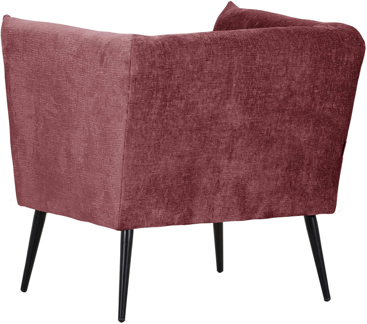 SESSEL in Chenille Bordeaux  - Bordeaux/Schwarz, Design, Textil/Metall (76/73/76cm) - Landscape