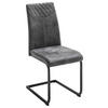 SCHWINGSTUHL  in Eisen Lederlook  - Anthrazit/Schwarz, Design, Textil/Metall (42/94/60cm) - Ti'me