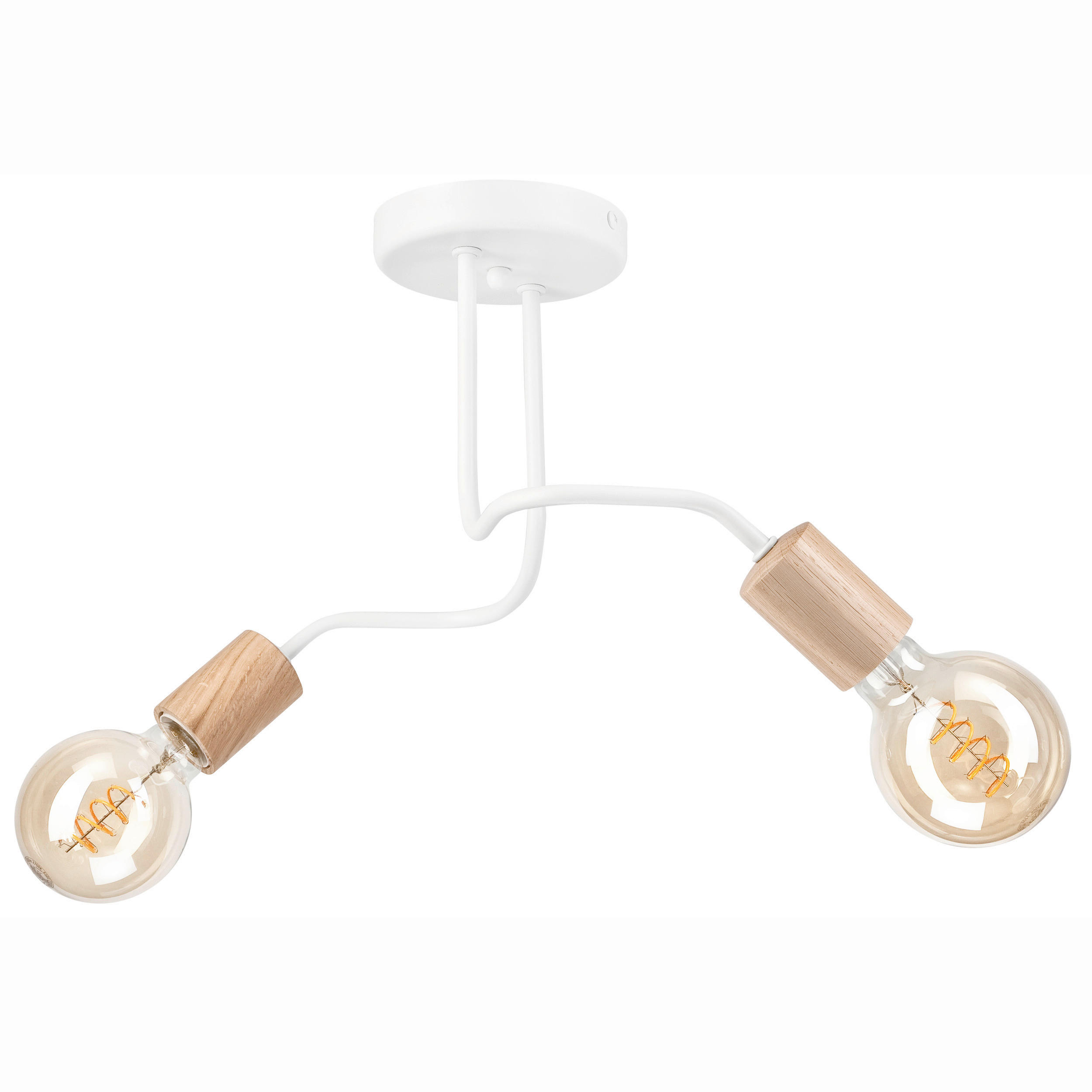 DECKENLEUCHTE  45/26 cm    - Weiß, Basics, Holz/Metall (45/26cm)