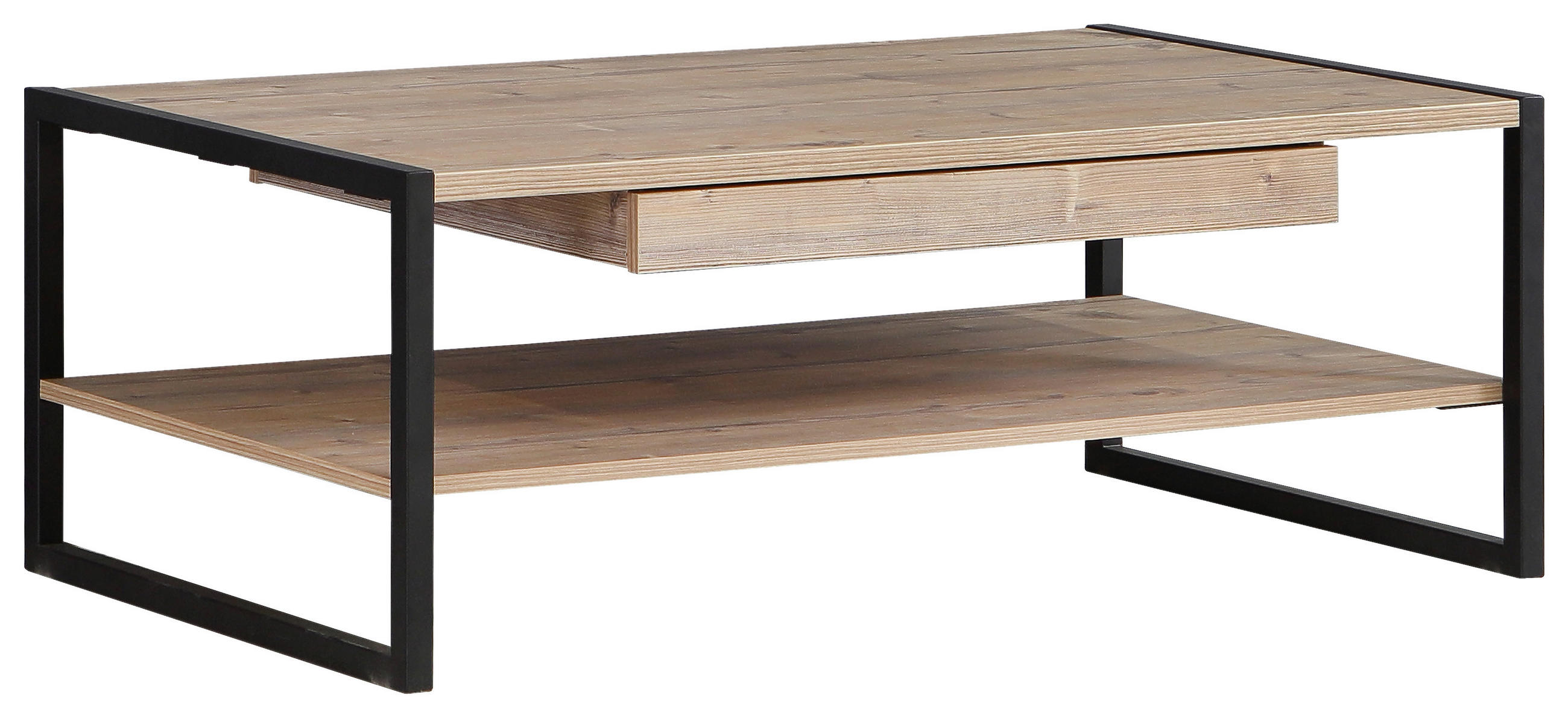 Couchtisch in Metall, Holzwerkstoff 110/60/40 cm