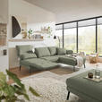 ECKSOFA  in Flachgewebe Salbeigrün Armteilverstellung, Relaxfunktion, Drehsitzfunktion  255-365/175-224 cm  - Salbeigrün/Schwarz, Design, Textil/Metall (255-365/175-224cm) - Dieter Knoll