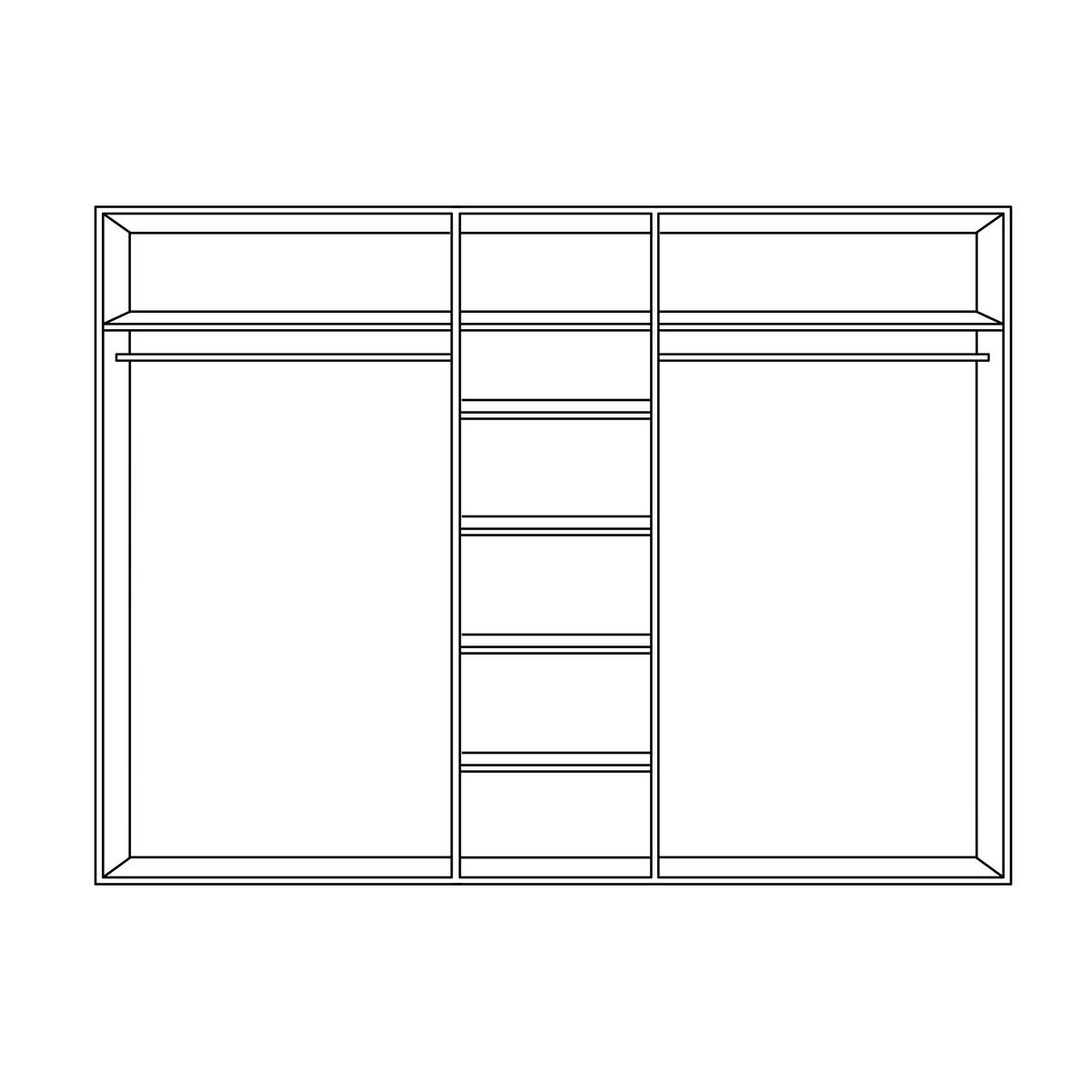DREHTÜRENSCHRANK in Schwarz, Hellgrau  - Silberfarben/Hellgrau, Design, Glas/Holzwerkstoff (241/220/59cm) - Jutzler