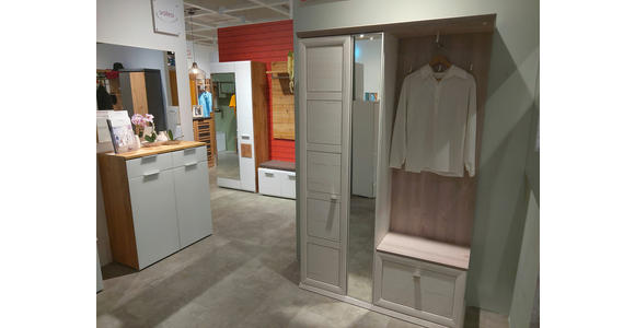 GARDEROBE 3-teilig  in 123/196,7/38,5 cm  - Grau/Pinienfarben, LIFESTYLE, Holzwerkstoff (123/196,7/38,5cm) - Hom`in