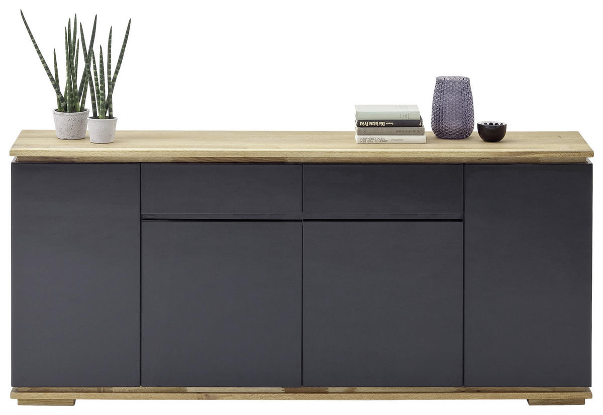 SIDEBOARD Chiaro  in 182/81/40 cm  - Eichefarben/Schwarz, Design, Holz/Holzwerkstoff (182/81/40cm)