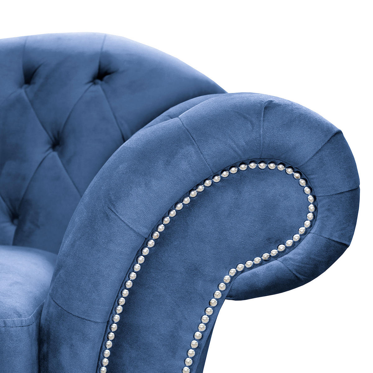 3-SITZER-SOFA SHEFFIELD Mikrofaser Blau  - Blau/Braun, Design, Holz/Textil (230/92/90cm) - P & B