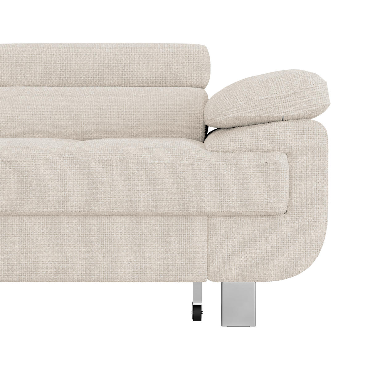 ECKSOFA in Drell Perlmutt  - Perlmutt, Modern, Textil/Metall (230/270cm) - MID.YOU