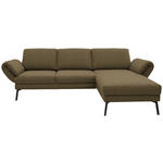 ECKSOFA  in Flachgewebe Khaki  255-365/175-224 cm  - Khaki/Schwarz, Design, Textil/Metall (255-365/175-224cm) - Dieter Knoll