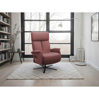 RELAXSESSEL TV TRIPLE SEVEN XTRA LARGE XL Echtleder Kopfteilverstellung, Aufstehhilfe, Fußteilverstellung, Rücken echt    - Rotbraun/Schwarz, Basics, Leder/Metall (86/120/86cm) - Sit & More