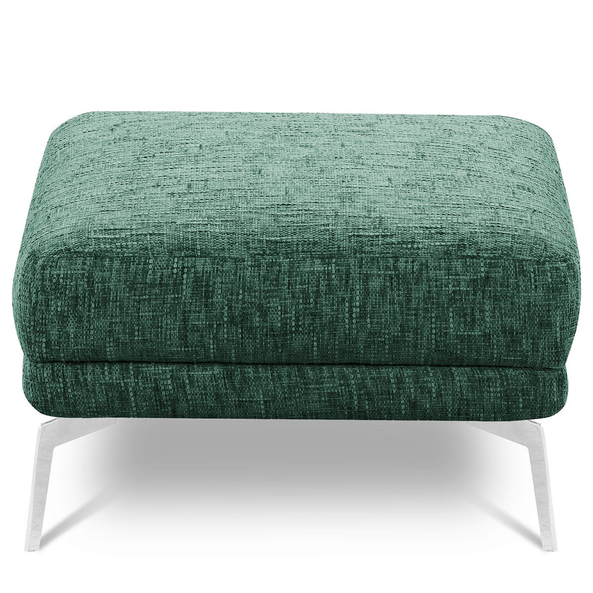 HOCKER SPRING Webstoff Grün  - Chromfarben/Grün, Design, Textil/Metall (96/45/80cm) - P & B