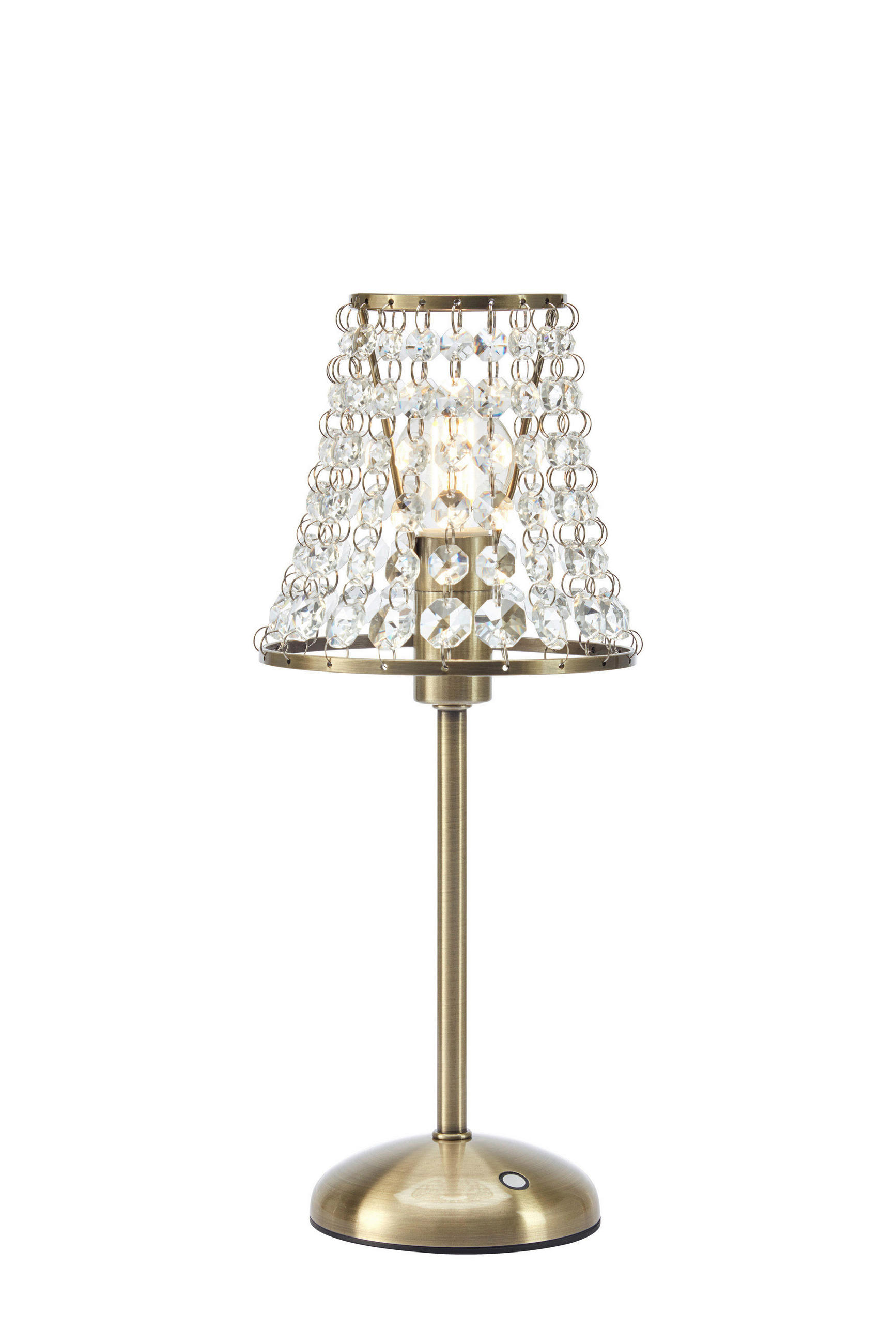 AKKU-TISCHLEUCHTE Liora 14/35/14 cm  - Transparent/Messingfarben, Basics, Glas/Kunststoff (14/35/14cm) - Markslöjd