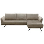 ECKSOFA in Mikrofaser Hellbraun  285/178 cm  - Hellbraun/Schwarz, KONVENTIONELL, Textil/Metall (285/178cm) - Carryhome