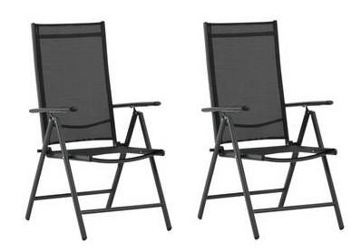UTESTOLAR SET i metall, textil svart  - svart, Klassisk, metall/textil (55/108/62cm) - Gardenson