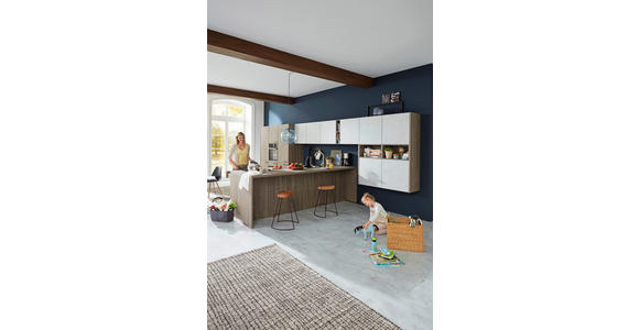 EINBAUKÜCHE - Eichefarben/Grau, MODERN, Holzwerkstoff - Dieter Knoll