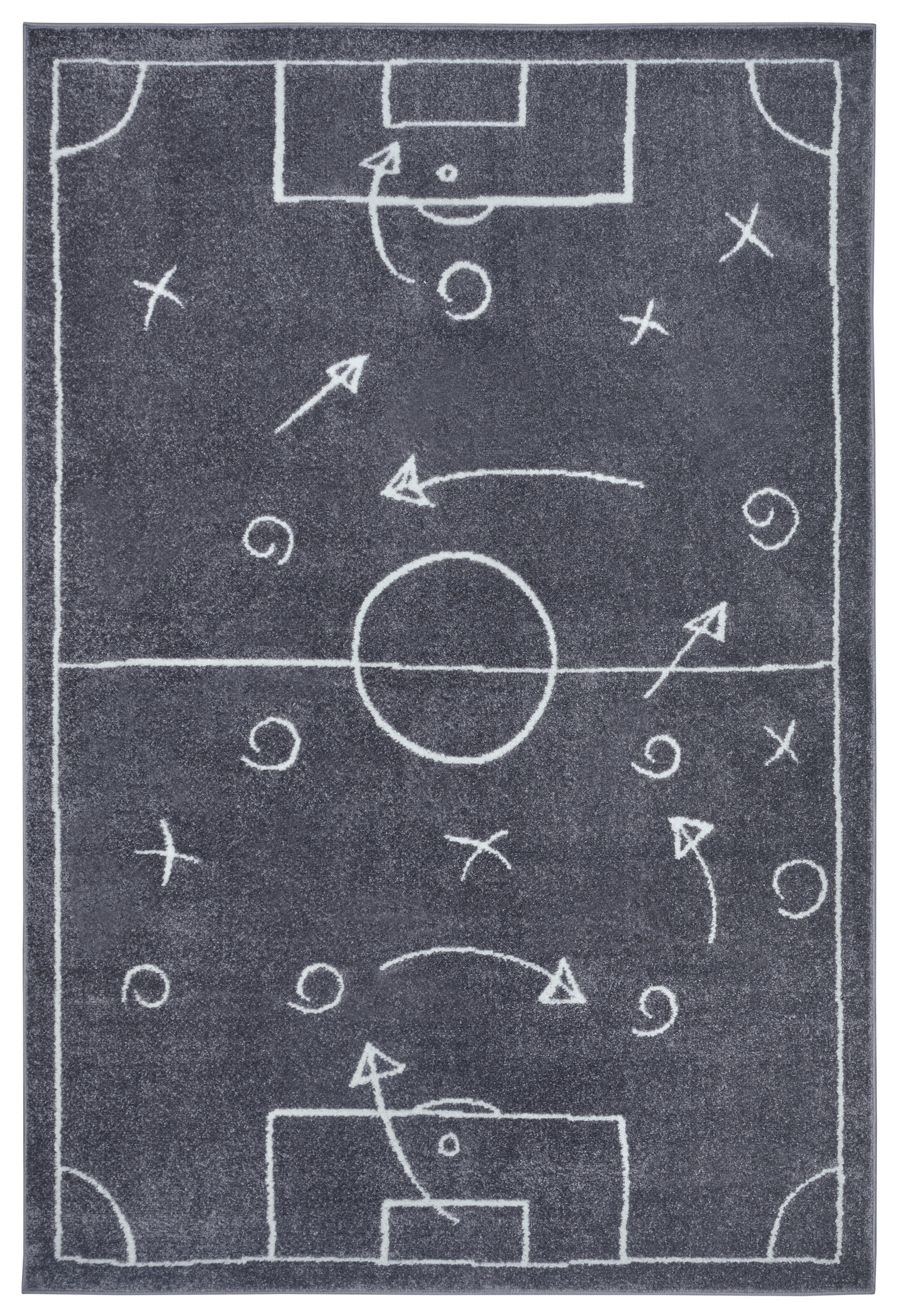 KINDERTEPPICH 160/235/235 cm Adventures Fußball  - Dunkelgrau, Design, Kunststoff/Textil (160/235/235cm) - Hanse Home